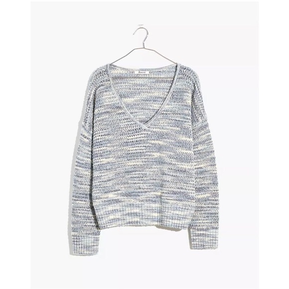 NEW Madewell Southbrook Open Stitch V Neck Pullover Sweater | Space Dye‎ | Small - Picture 1 of 12